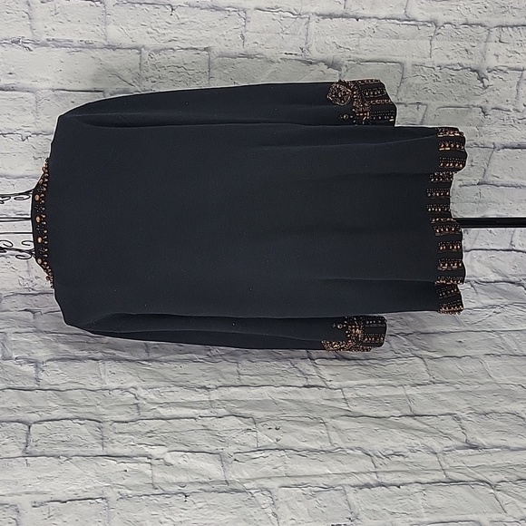 CHICO'S Beaded Abstract Brown and Black Cardigan Sweater 3XL - Picture 7 of 9